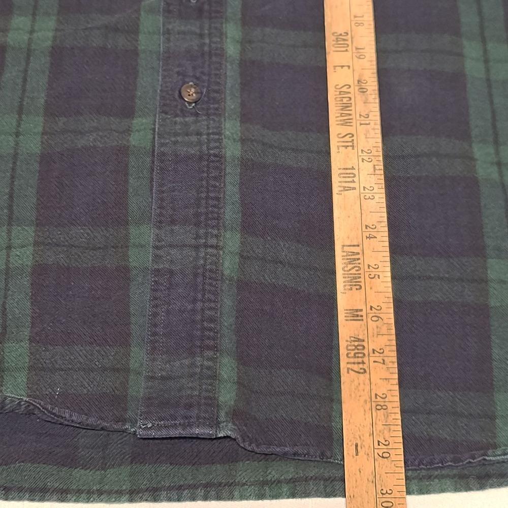 Vtg LL Bean Flannel Shirt XXL Mens Black Watch Plaid Plus Size 100% Cotton Y2K - Picture 7 of 8